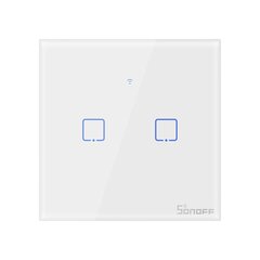 Smart Switch WiFi T0 EU TX (2-канальный) Sonoff цена и информация | Электрические выключатели, розетки | 220.lv