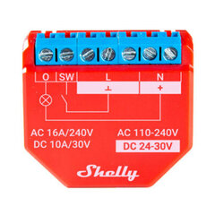 Wi-Fi Smart Relay Plus 1PM, 1 kanāls 16A, ar jaudas mērīšanu Shelly cena un informācija | Elektrības slēdži, rozetes | 220.lv