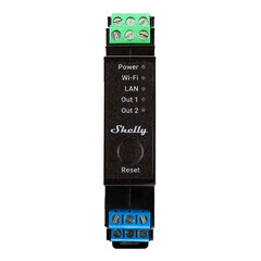 DIN Rail Smart Switch Pro 2PM ar jaudas mērīšanu, 2 kanāli Shelly цена и информация | Электрические выключатели, розетки | 220.lv