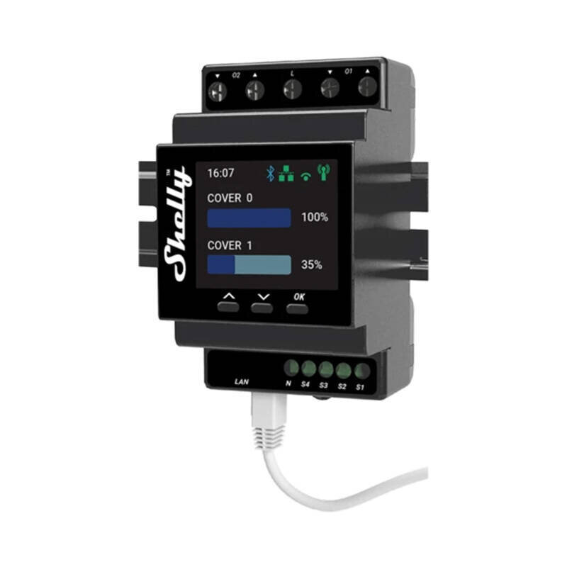 DIN Rail Smart Controller Pro Dual Cover PM ar jaudas mērīšanu Shelly cena un informācija | Elektrības slēdži, rozetes | 220.lv