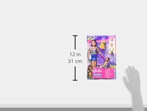 Lelle Barbie Skipper auklīte ar bērnu ratiņiem un piederumiem cena un informācija | Rotaļlietas meitenēm | 220.lv