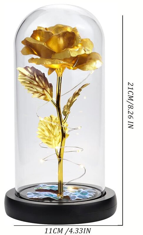 Mūžīgā roze stikla kupolā ar LED gaismām, Livman цена и информация | Citas oriģinālas dāvanas | 220.lv