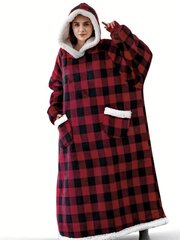 Одеяло с рукавами, красное в клетку цена и информация | Покрывала, пледы | 220.lv