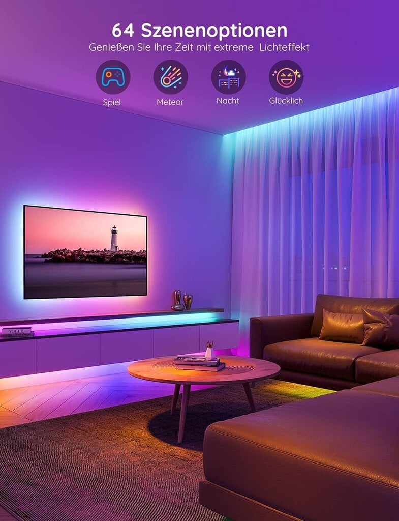 LED lente Govee RGBIC Music Sinch Smart Home, 20 m cena un informācija | LED lentes | 220.lv
