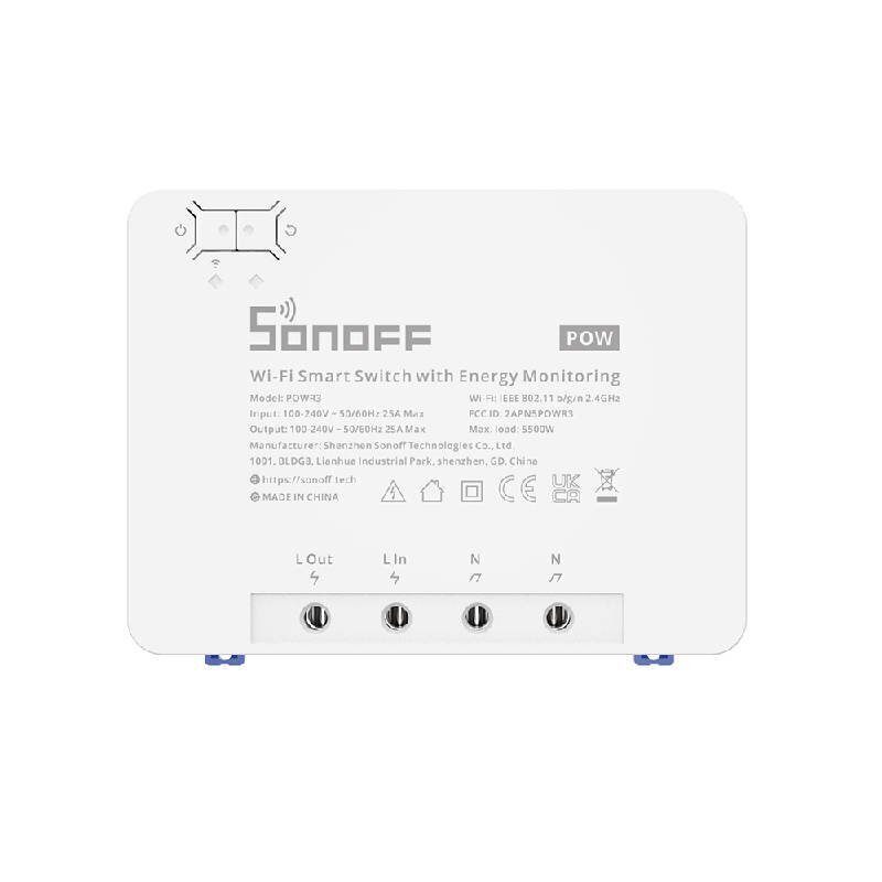 Viedais Wi-Fi slēdzis ar enerģijas pārraudzību POWR3 Sonoff cena un informācija | Elektrības slēdži, rozetes | 220.lv