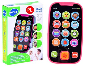 Interaktīvs tālrunis bērniem poļu valodā Hola, rozā cena un informācija | Rotaļlietas zīdaiņiem | 220.lv