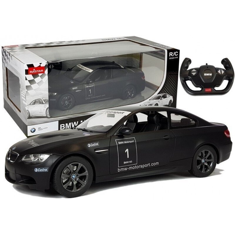 Automašina Rastar BMW M3 r/c, 1:14, melna cena un informācija | Rotaļlietas zēniem | 220.lv