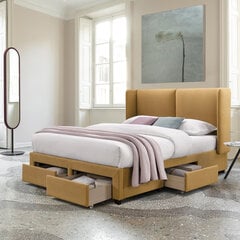 Кровать SUGI с матрасом HARMONY DUO 160x200 см, желтая цена и информация | Кровати | 220.lv
