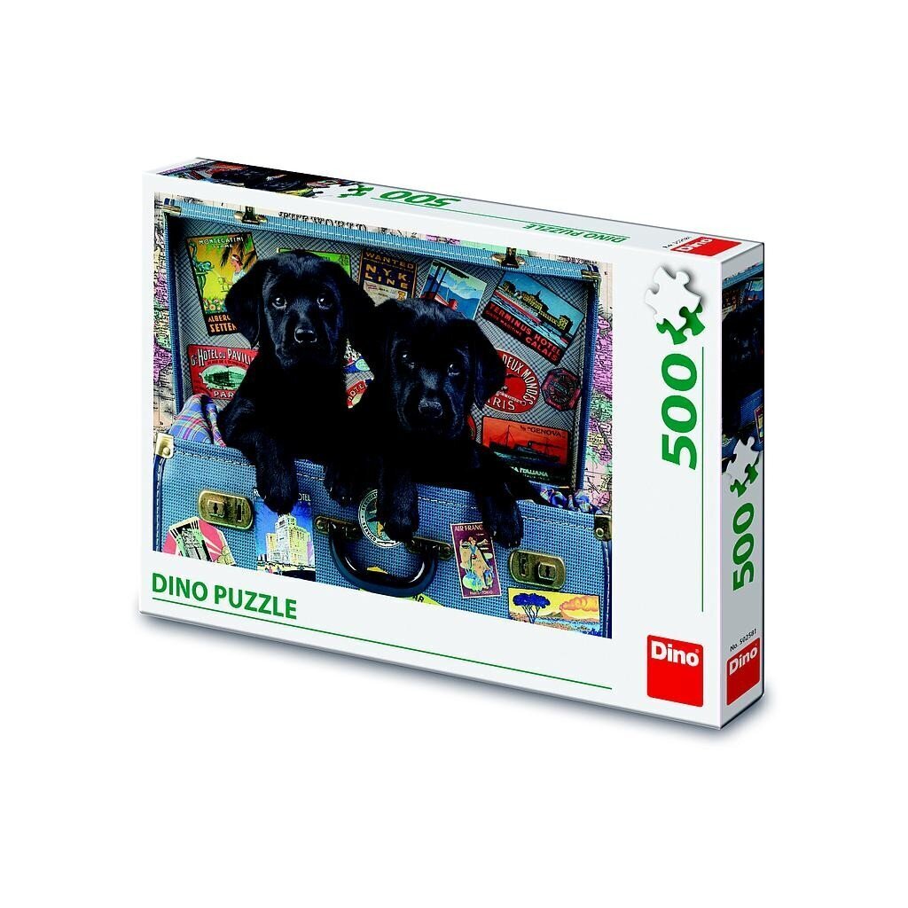 Dino puzle 500 gabali Kucēni koferī cena un informācija | Puzles, 3D puzles | 220.lv