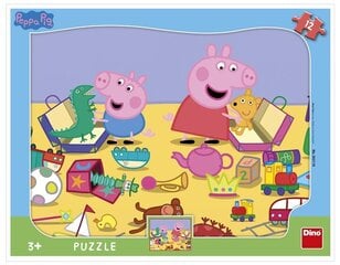 Dino puzle 12 gabali Peppa Pig cena un informācija | Puzles, 3D puzles | 220.lv