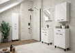 Vannas istabas skapis Novelty D60 ar izlietni Barcelona 60, balts, glancēts, laminēts cena un informācija | Vannas istabas skapīši | 220.lv