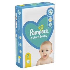 Autiņbiksītes Pampers ActiveBaby Size, 2 (4-8kg), 72 gab. cena un informācija | Autiņbiksītes | 220.lv