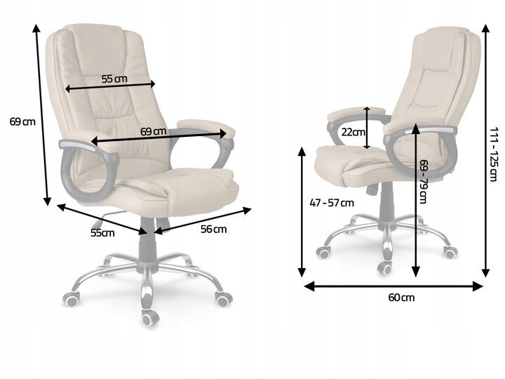 Biroja krēsls, bēšs cena un informācija | Biroja krēsli | 220.lv