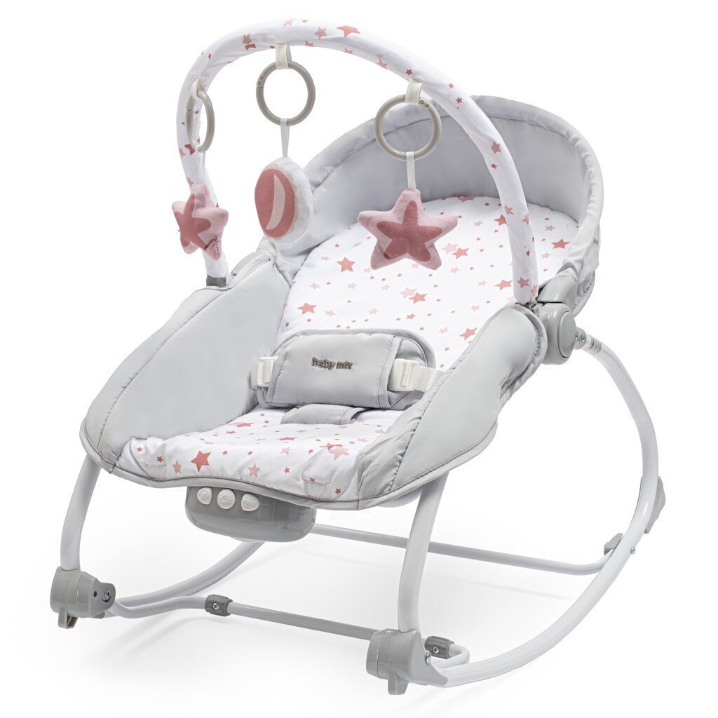 Daudzfunkcionāls bērnu šūpuļkrēsls Baby Mix Pink Stars 53427 cena un informācija | Bērnu šūpuļkrēsliņi | 220.lv