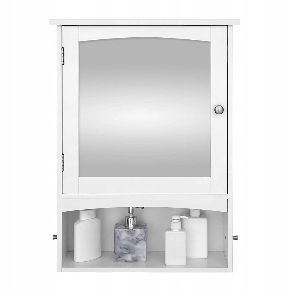 Sienas vannas istabas skapis ar spoguli, Songm Vas, balts cena un informācija | Vannas istabas skapīši | 220.lv