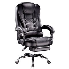 Rotary biroja krēsls kāju balstu, melns цена и информация | Офисные кресла | 220.lv