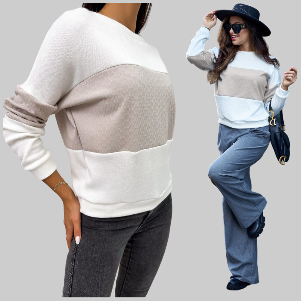Džemperis sievietēm Carlotte, balts/bēšs cena un informācija | Sieviešu džemperi | 220.lv