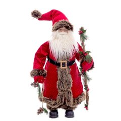 Ziemassvētku Nieciņš Sarkans Daudzkrāsains Polirezīns Audums 60 cm cena un informācija | Ziemassvētku dekorācijas | 220.lv