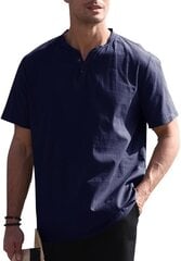 Мужская хлопковая футболка GAMISOTE, синяя цена и информация | Мужские футболки | 220.lv