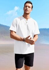 Мужская хлопковая футболка GAMISOTE, белая цена и информация | Мужские футболки | 220.lv