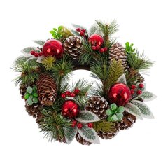 Ziemassvētku vainags Daudzkrāsains 30 x 30 cm цена и информация | Искусственные елки | 220.lv