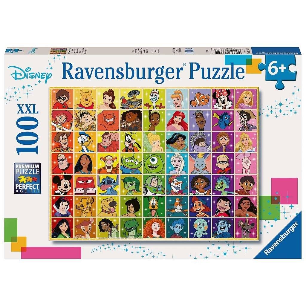 Puzle Ravensburger Disneja vairāki varoņi, 100 d. cena un informācija | Puzles, 3D puzles | 220.lv