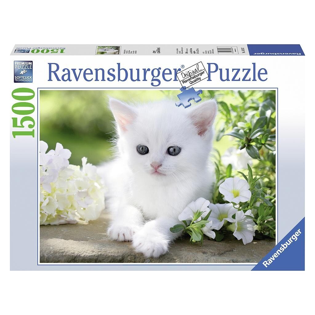 Puzle Ravensburger Balts kaķēns, 1500 d. cena un informācija | Puzles, 3D puzles | 220.lv