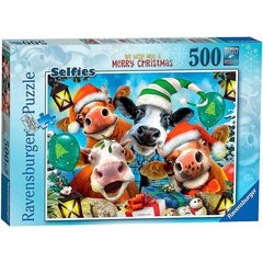 Puzle Ravensburger Animals Priecīgus Ziemassvētkus, 500 d. cena un informācija | Puzles, 3D puzles | 220.lv