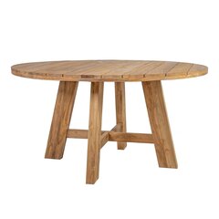 Садовая мебель KATALINA стол и 4 стульев (42052) D150xH78 см, массива древесины тика повторного использования цена и информация | Комплекты уличной мебели | 220.lv
