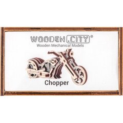 Koka konstruktors 3D mini Chopper Wooden City cena un informācija | Konstruktori | 220.lv