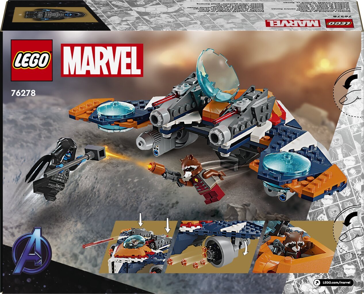 76278 LEGO® Marvel Rocket's Warbird pret Ronan cena un informācija | Konstruktori | 220.lv