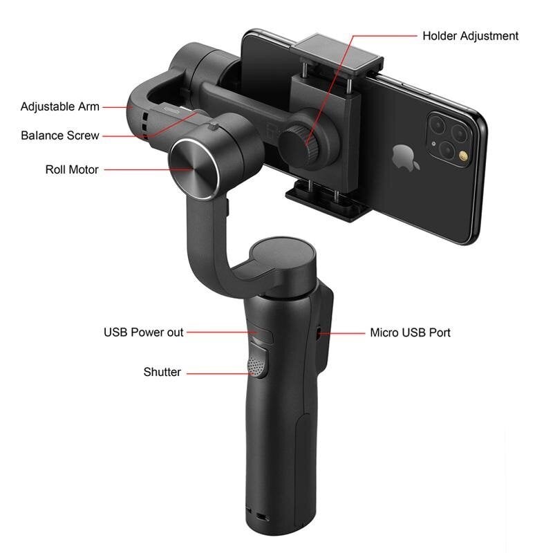 Gimbal 3 asu stabilizators telefonam LIVMAN S5B cena un informācija | Selfie Sticks | 220.lv