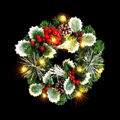 Ziemassvētku vainags PVC Daudzkrāsains 30 x 30 x 10 cm cena un informācija | Mākslīgās egles, vainagi, statīvi | 220.lv