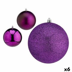 Ziemassvētku bumbiņu komplekts Violets Plastmasa Ø 12 cm (6 gb.) цена и информация | Елочные игрушки | 220.lv