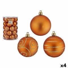 Набор новогодних шаров Оранжевый PVC 6 cm (4 штук) цена и информация | Елочные игрушки | 220.lv