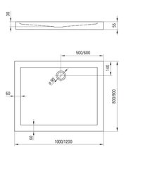 Prece ar bojātu iepakojumu. Deante dušas paliktnis Minimal 100x80, 100x90 cm cena un informācija | Santehnikas preces ar bojātu iepakojumu | 220.lv