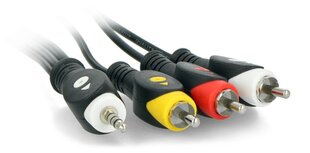 кабель jack 3.5 quad 3 x rca 1.5 м цена и информация | Кабели и провода | 220.lv
