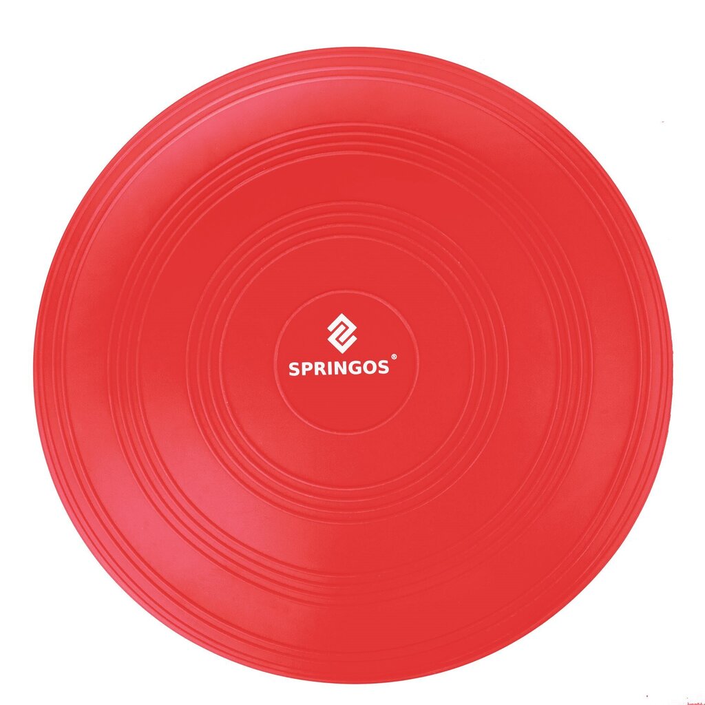 Līdzsvara disks Springos Pro, ar sūkni, sarkans цена и информация | Balansa dēļi un spilveni | 220.lv