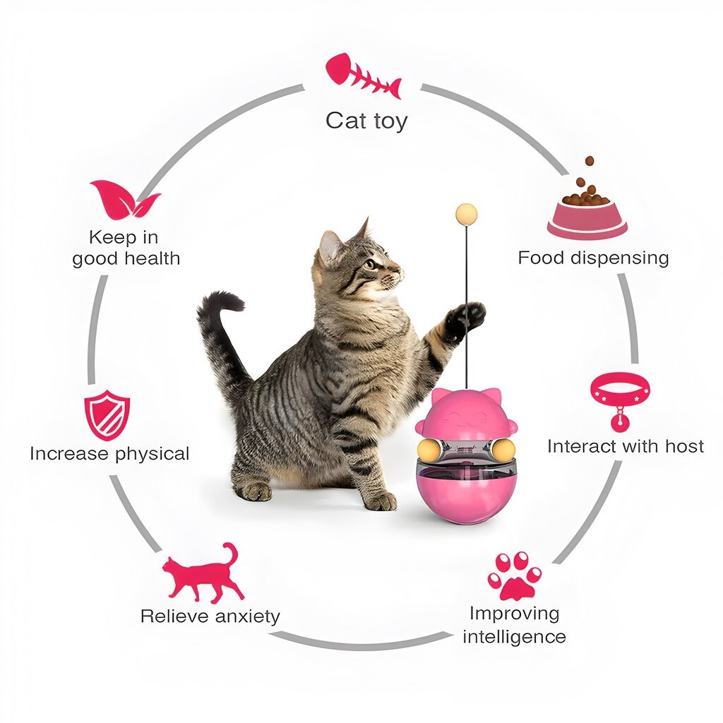2in1 mājdzīvnieku interaktīvā rotaļlieta un barības dozators LIVMAN H-41 cena un informācija | Rotaļlietas kaķiem | 220.lv