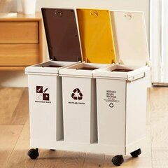 3 daļu atkritumu kaste šķirošanai cena un informācija | Miskastes | 220.lv