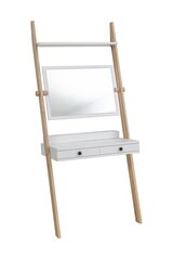 Noliektā galds ar spoguli , 79x183 cm, Balts-ozols cena un informācija | Kosmētikas galdiņi | 220.lv