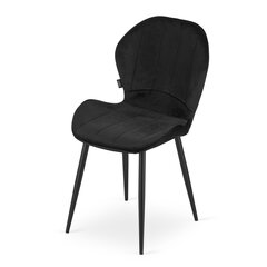 Krēsls - melns samts x 3 cena un informācija | Virtuves un ēdamistabas krēsli | 220.lv