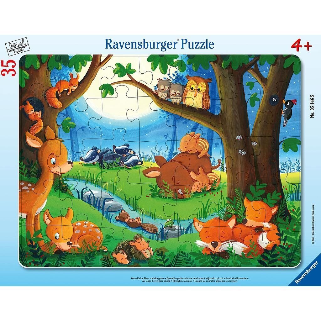 Puzle Ravensburger Miega dzīvnieki, 35 gab. цена и информация | Puzles, 3D puzles | 220.lv