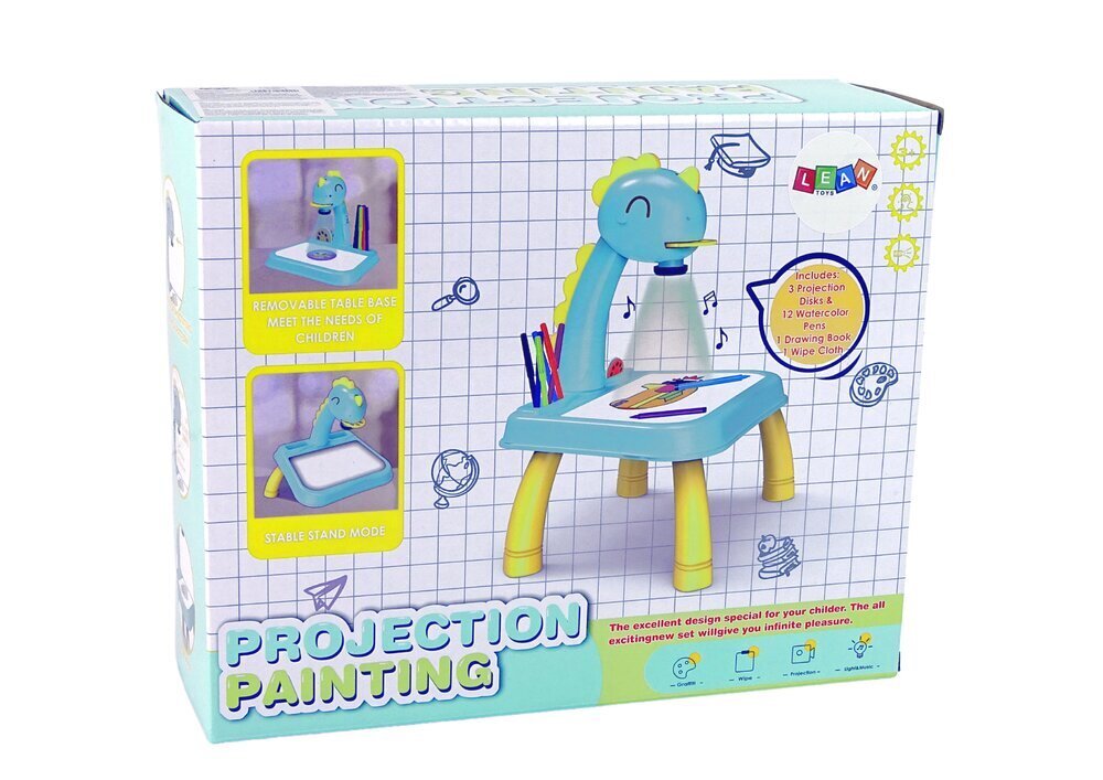 Bērnu zīmēšanas galds ar projektoru Lean Toys Dinosaur cena un informācija | Attīstošās rotaļlietas | 220.lv