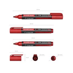 Pastāvīgais marķieris Liquid LP-600 ErichKrause, 0,8-2,25mm, sarkans цена и информация | Канцелярия | 220.lv