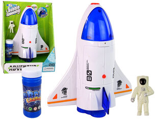 Ziepju burbuļu veidotājs Lean Toys Raketa, balts/zils cena un informācija | Ūdens, smilšu un pludmales rotaļlietas | 220.lv