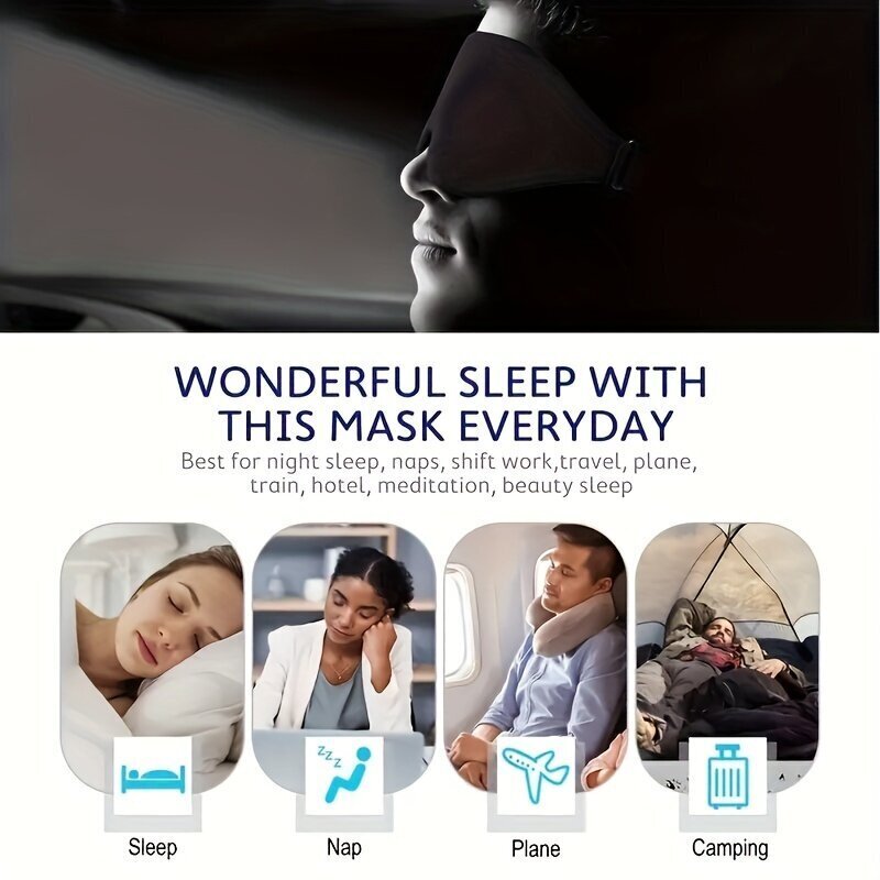 Unisex miega maska, melna цена и информация | Naktskrekli, pidžamas | 220.lv