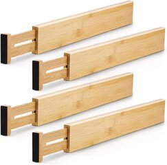 Набор из 4 бамбуковых перегородок для комода RITA цена и информация | Кухонные принадлежности | 220.lv