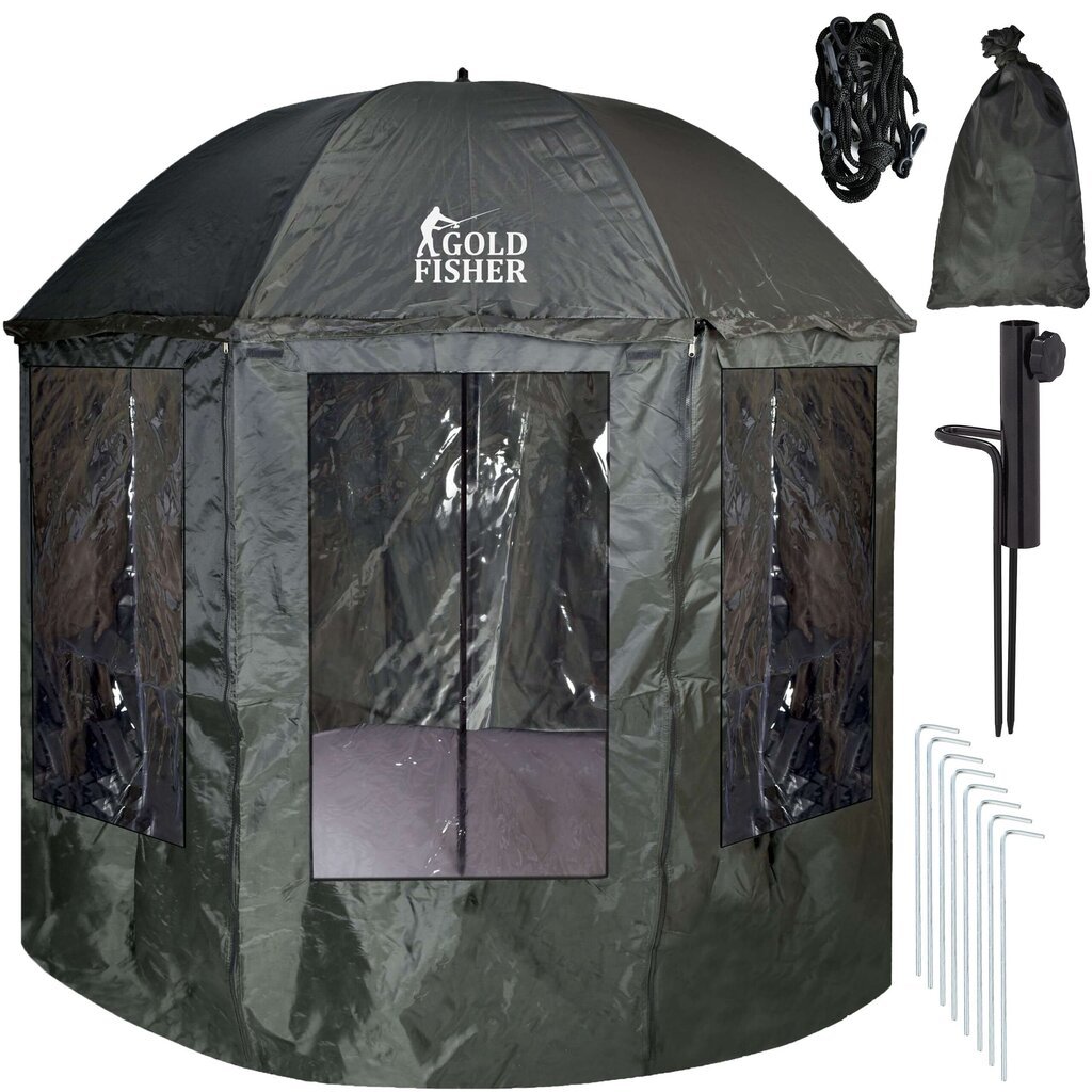 Makšķerēšanas telts Jukon, tumši zaļa цена и информация | Teltis | 220.lv