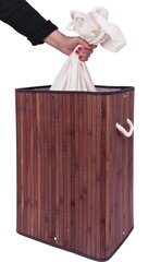 Мешок для белья с крышкой - SOREN, 80 л, темно-коричневый цена и информация | Аксессуары для ванной комнаты | 220.lv